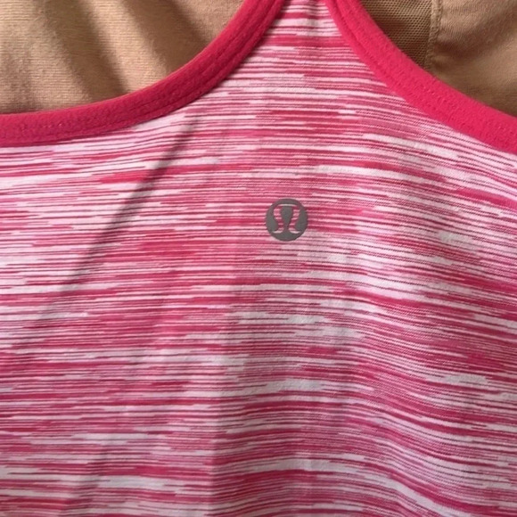Lululemon Power Y Tank Top Pink Racerback With Built In Bra - Size 8 - Picture 4 of 6